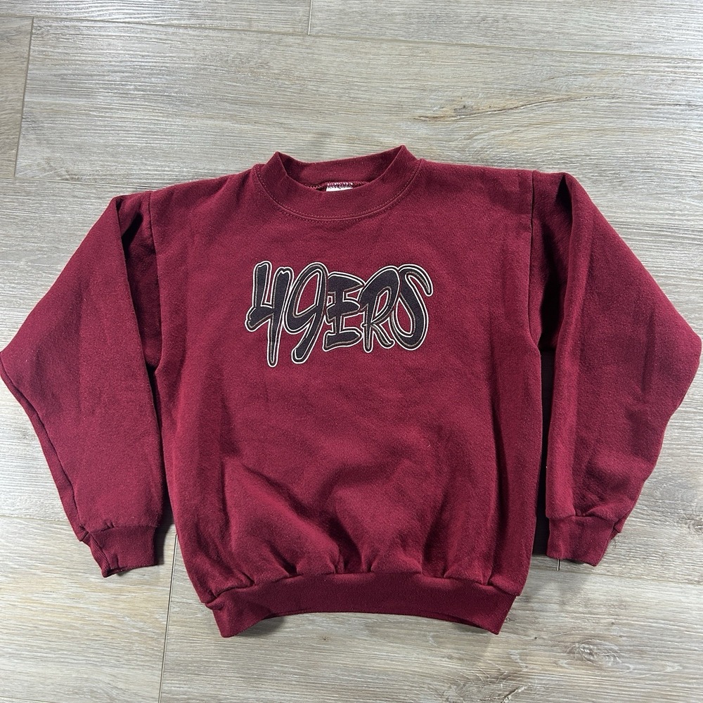 Vtg San Francisco 49ers Logo 7 Sweatshirt M(10-12) NFL Crewneck Youth Lightning
